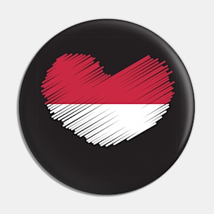 Indonesia Heart Flag Design Pin