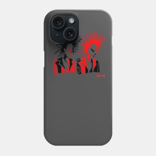 Punk Mates Red and Black by Blackout Design Phone Case