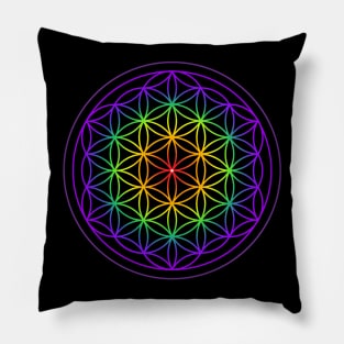 Chakra Flower of Life Symbol Pillow