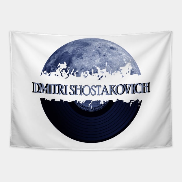 Dmitri Shostakovich blue moon vinyl Tapestry by hany moon