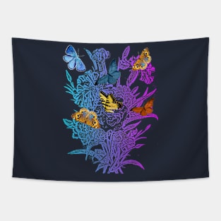 Butterflies on flowers Tapestry