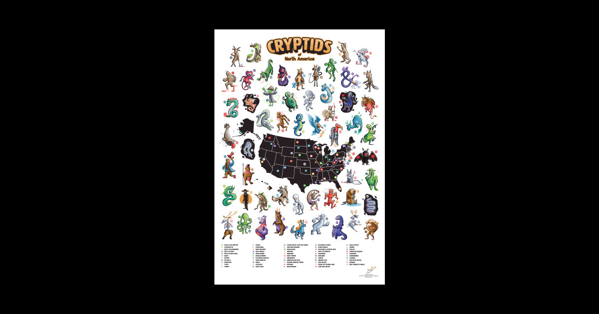 Cryptids of North America - Cryptid - Posters and Art Prints | TeePublic