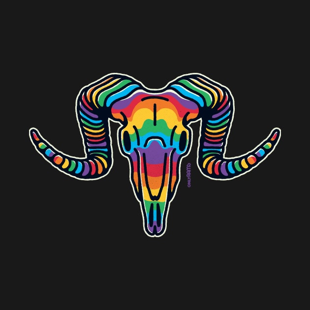 Rainbow Ram Skull by Only Rams