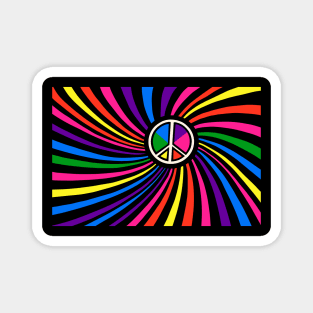 Hippie Peace Rainbow Magnet