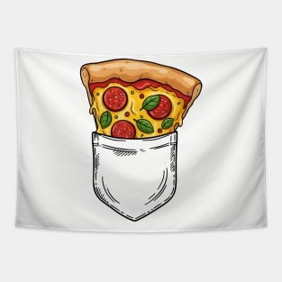 Pizza Pocket T-Shirt - Funny Pepperoni Pizza Lover and Foodie Gift Idea Best For Christmas, Birthday, Pizza day, slice, delivery, and chill, planat, party, place, Tapestry