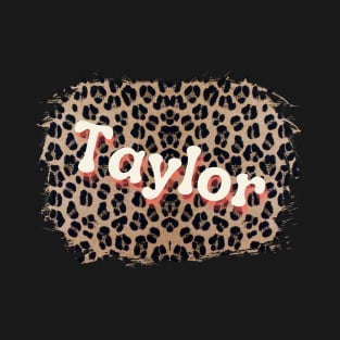 Taylor Name on Leopard T-Shirt