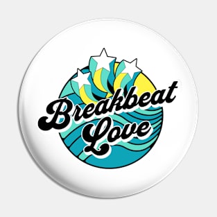 BREAKBEAT  - Love Waves Stars (Black/yellow/blue) Pin