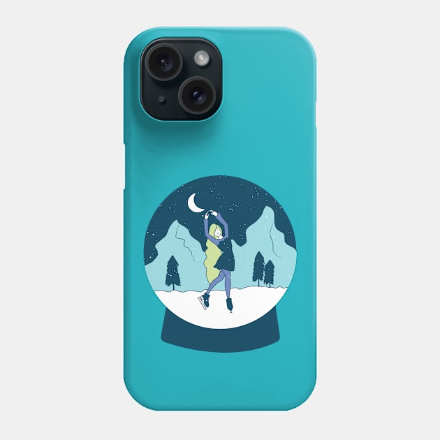 ice skating winter gift Phone Case by Midoart