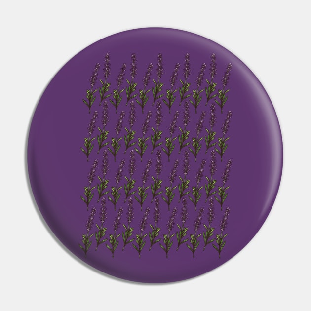 Vintage Lavender Pattern Pin by soulfulprintss8