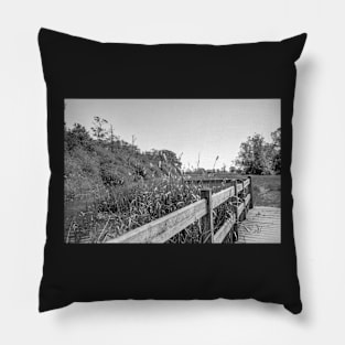 Wooden bridge alongside the River Ant, Norfolk Pillow