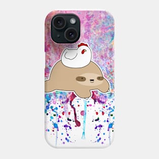 Sloth and Chicken Rainbow Paint Phone Case