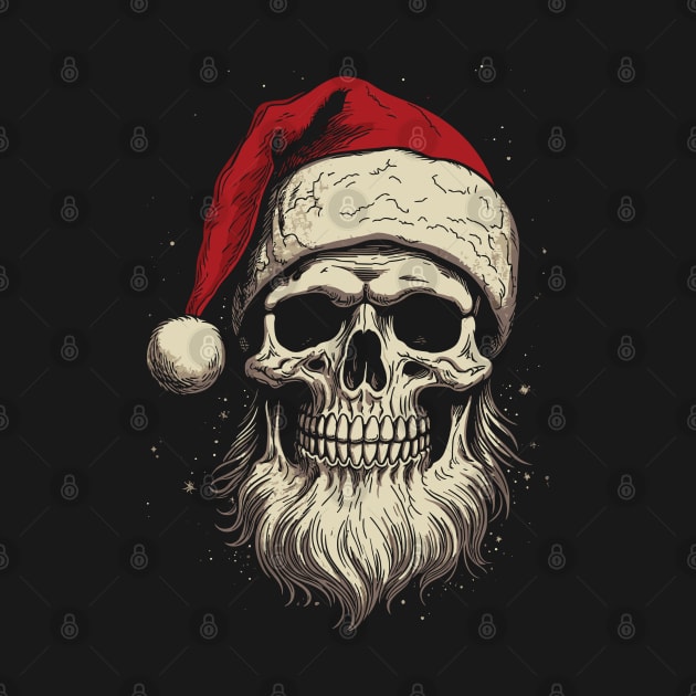 Christmas Santa Skull by Geektastic Designs