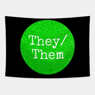 THEY THEM Green Pronouns Tapestry