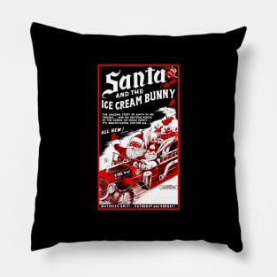 Santa and the Ice Cream Bunny Pillow