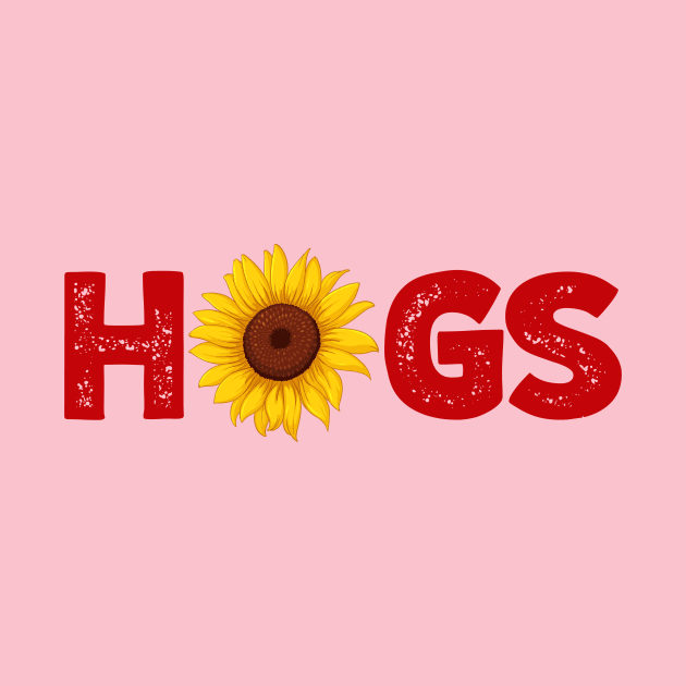 Hogs with Sun Flower Design by Arkansas Shop
