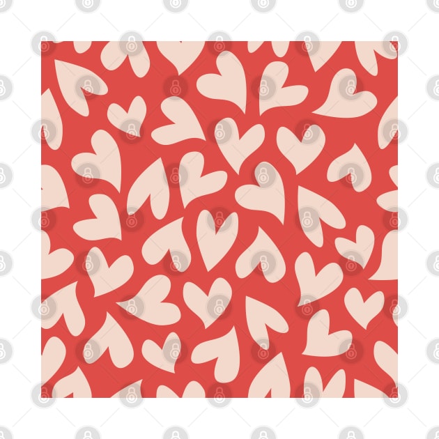 Seamless powder pink hearts pattern by kallyfactory