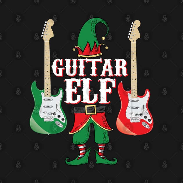 Guitar Elf - Christmas Gift Idea for Guitarists graphic print by Vector Deluxe