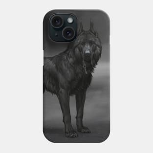 Black dog Phone Case