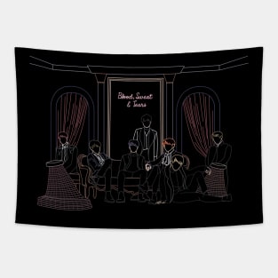 BTS BLOOD SWEAT & TEARS LINE ART Tapestry