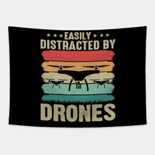 Easily Distracted By Drone Vintage Tapestry