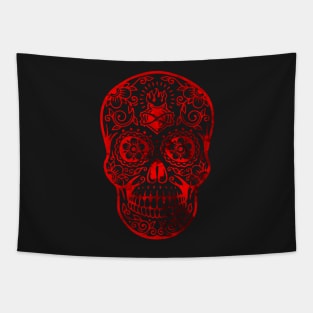 RED MEXICAN LATINO SCULL DESIGN Tapestry