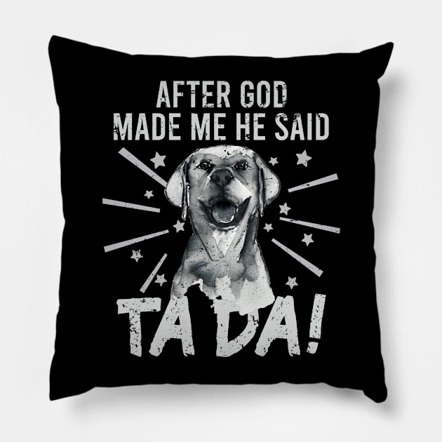 TaDa Vintage funny golden retriever with Distressed TaDa retro golden retriever Pillow by alcoshirts