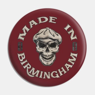 Blinding Newsboy Skull Cap Made in Brum Pin