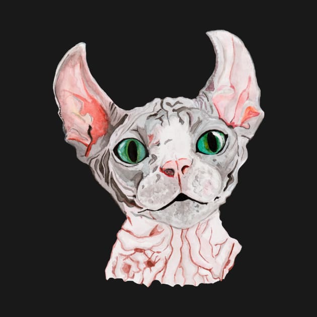 Sphynx cat portrait by deadblackpony