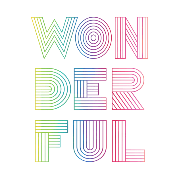 WONDERFUL retro typography rainbow by SouthPrints