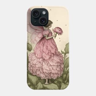 Peony Fairy Vintage Watercolor Flower Design Phone Case