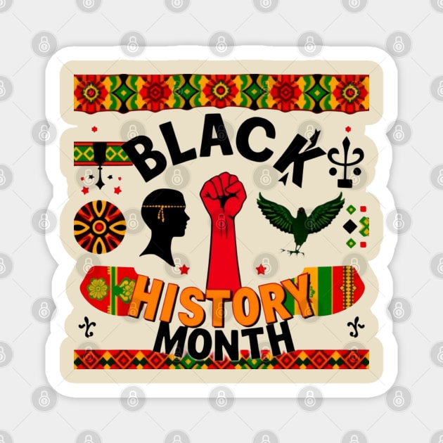Black History Month Magnet by Creatifly Graphic Tees