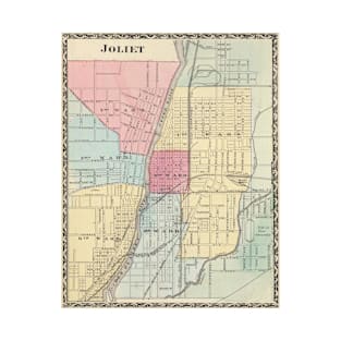 Vintage Map of Joilet IL (1876) T-Shirt