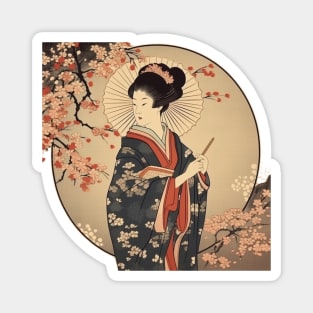 Elegant Geisha - Japanese Art and Culture Inspired Design Magnet