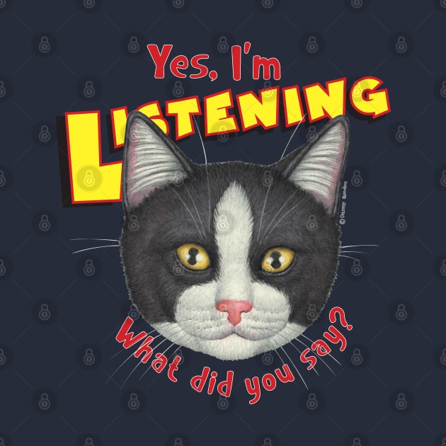 Kitty cat attitude what did you say? Cute Tuxedo Cat Face by Danny Gordon Art