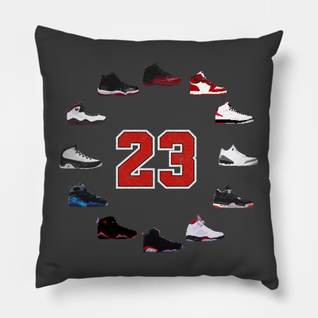 23 O'Clock !!! Worn Out 23 look! Pillow by Buff Geeks Art