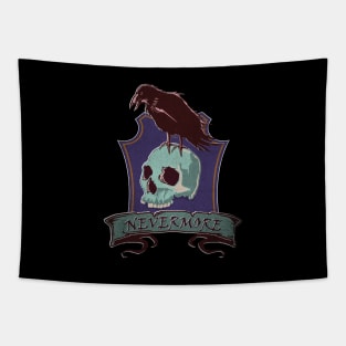 Nevermore: Spooky, Dark Raven Crowing Edgar Allan Poe Gothic Tapestry