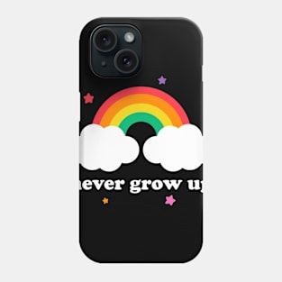 Vintage Never Grow Up Rainbow Funny Aesthetic Streetwear Phone Case