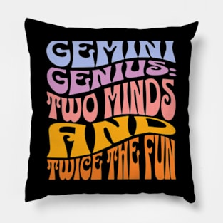 Gemini Genius Zodiac Sign Birthday Pillow