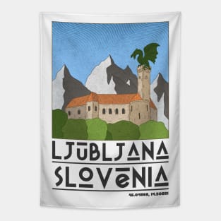 Ljubljana, Slovenia Retro Travel Tapestry