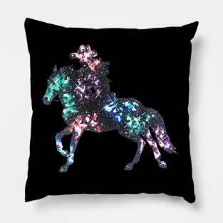 Galaxy Cowgirl Silhouette Pillow