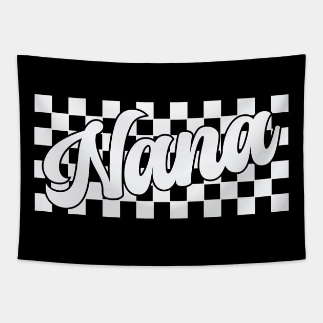 Nana Retro Checkered Grandma Tapestry by Peter smith