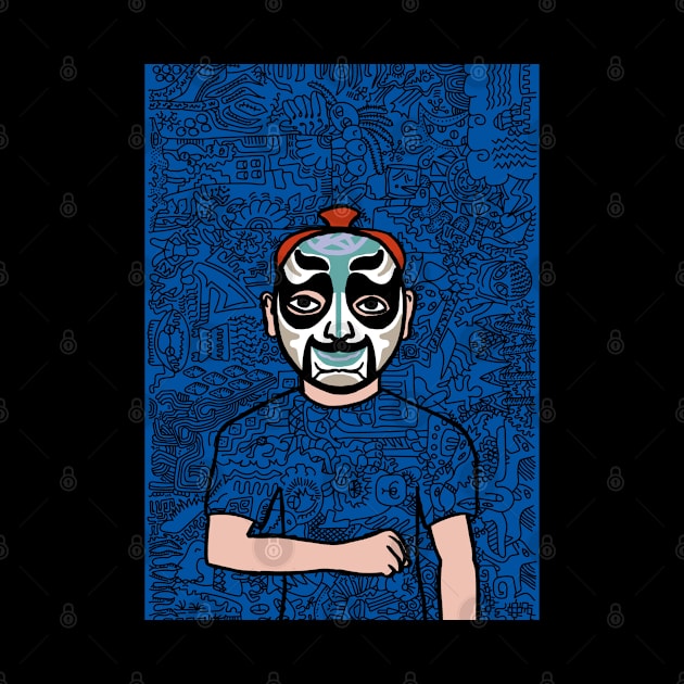 Explore NFT Character - MaleMask DoodleGlyph with Chinese Eyes on TeePublic by Hashed Art