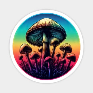 Retro Psychedelic Mushroom Magnet