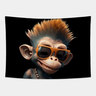 MONKEY SMILING WITH SUNGLASSES Tapestry