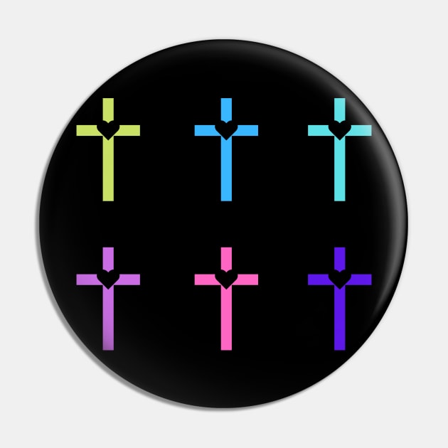 Colorful Christian Cross Pin by Dog & Rooster