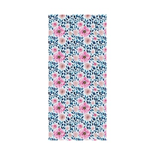 Pink and Blue Floral Pattern T-Shirt