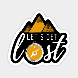 Lets get lost - vintage white Magnet