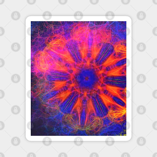 Fractal kaleidoscope explosion Magnet by hereswendy