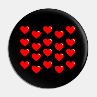 Elegant Red Heart Pattern Pin