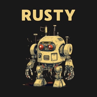 Futuristic Funny Robots Rusty T-Shirt